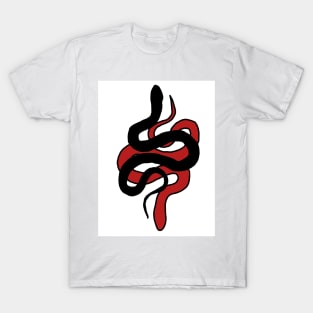 Black and red snake (vertical) T-Shirt